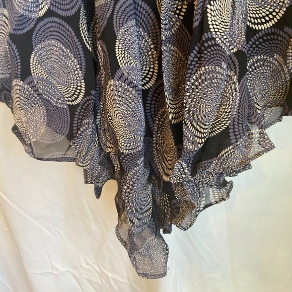 Blue abstract boho skirt asymetrical, flowy and flattering - Picture 1 of 5